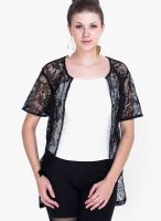 Sugar Her Black Embroidered Shrug