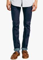 TOPMAN Blue Mid Rise Skinny Fit Jeans