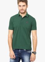 The Vanca Green Solid Polo T-Shirts