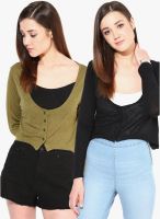 Trend18 Pack Of 2 Multicoloured Solid Shrug