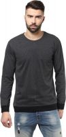 Unisopent Designs Solid Men's Round Neck Beige, Black T-Shirt