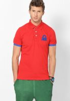 United Colors of Benetton Red Solid Polo T-Shirts