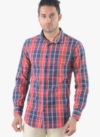 Vintage Red Check Slim Fit Casual Shirt