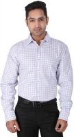 Warewell Men's Checkered Formal Grey Shirt