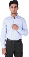 Warewell Men's Striped Formal Light Blue Shirt