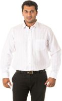 West Vogue Men's Striped Formal White Shirt