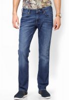 Wrangler Blue Washed Regular Fit Jeans (Floyd )