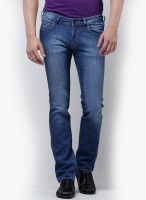 Wrangler Blue Solid Slim Fit Jeans (Skanders)