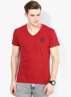 Wrangler Red V Neck T-Shirt