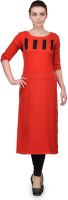 Cenizas Casual Solid Women's Kurti(Red)