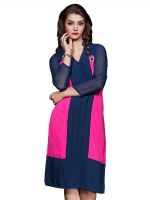 Aarnas Fashion Solid Women's Kurti(Pink)