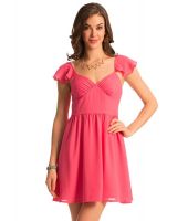 Prettysecrets Pink Poly Georgette A Line Dress