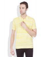 Wills Lifestyle Yellow Cotton Polo T-Shirt