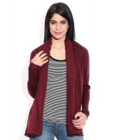 Madame Maroon Woollen Shrug