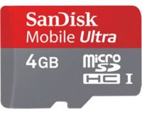 SanDisk 4GB Class 6 Ultra microSDHC UHS-I Memory Card